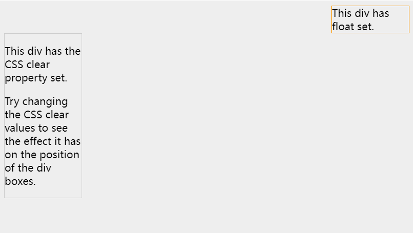 CSS clear property