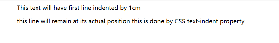 CSS text-indent property
