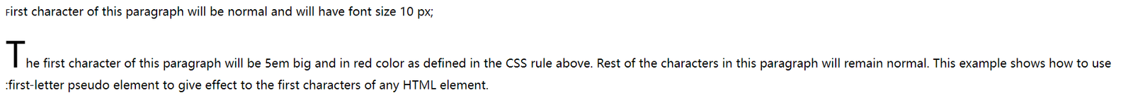 CSS :first-letter pseudo-element