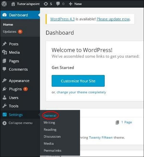 WordPress General Settings