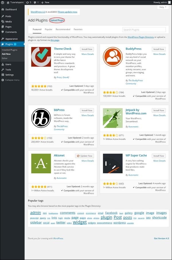 WordPress Plugin Settings