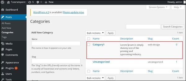 WordPress Add Category