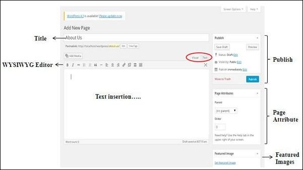WordPress Add Page