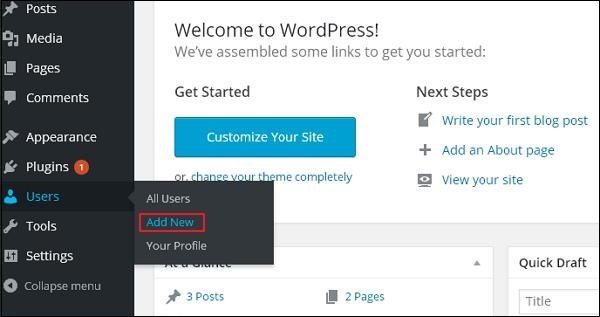 WordPress Add User