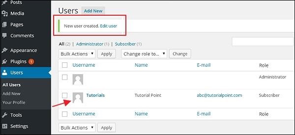 WordPress Add User