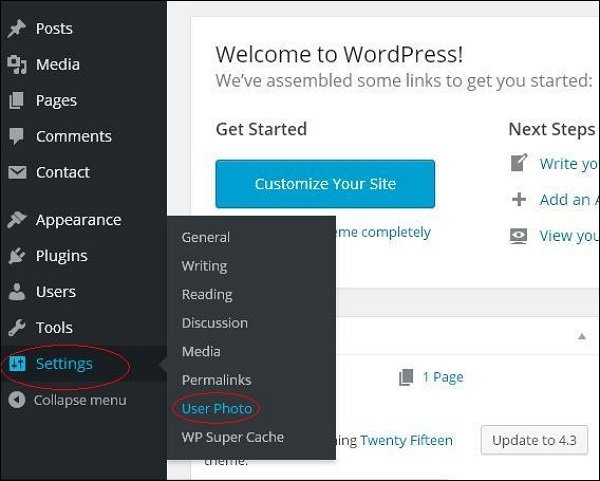 WordPress user avatar