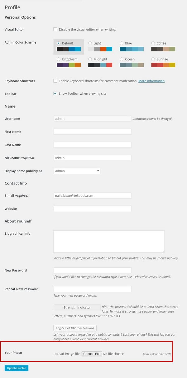 WordPress User Avatar