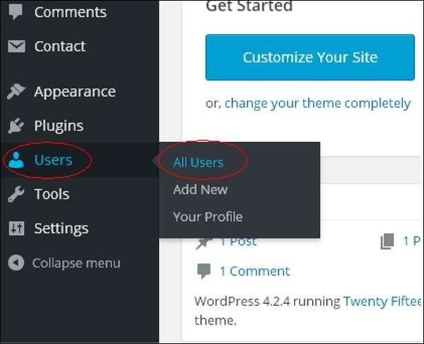 WordPress delete user