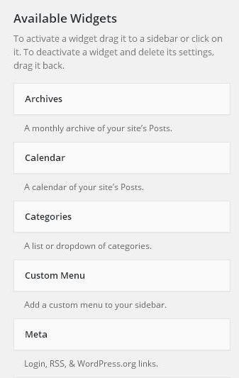 WordPress Widget Management