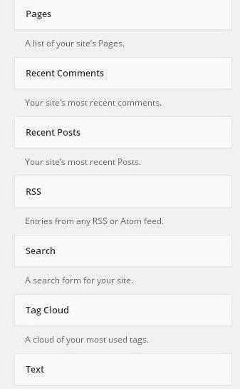 WordPress Widget Management