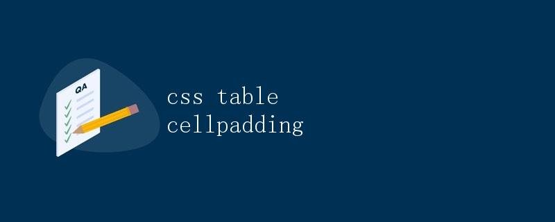 CSS table cellpadding property