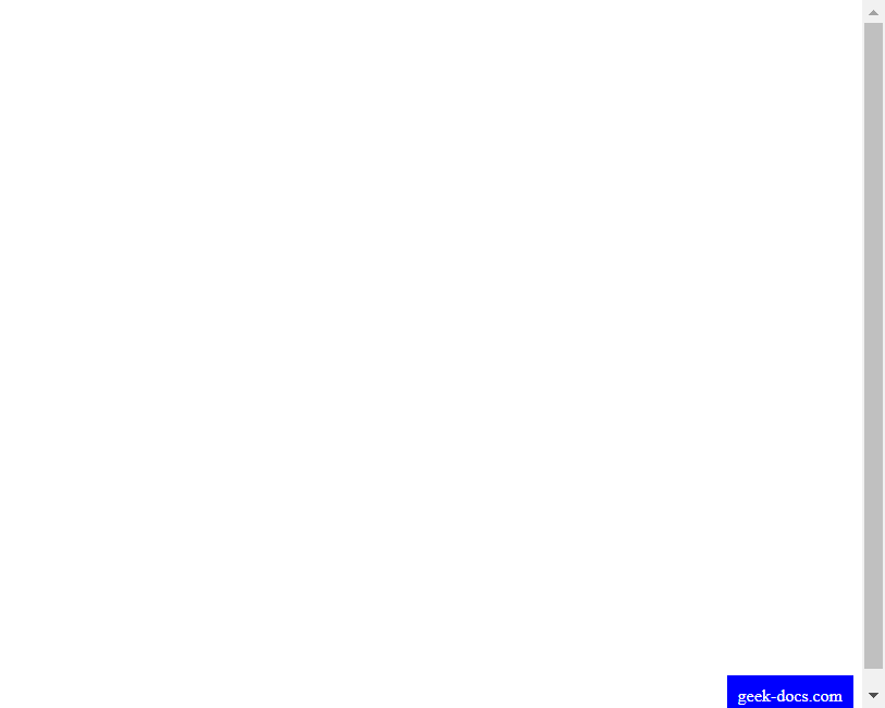 CSS sets the element's position in the bottom right corner