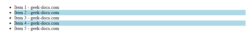 CSS select even numbers