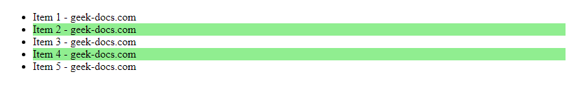 CSS Select Even
